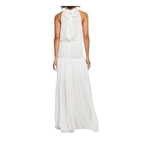 New Veronica Beard Lilliana Plisse Pleated Halter Wite Maxi Dress Bridal Sz 4 - Picture 2 of 15